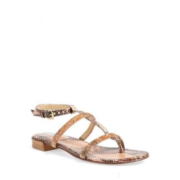 Stuart Weitzman Rock‎ along brick ombré python lether sandal - Picture 3 of 6